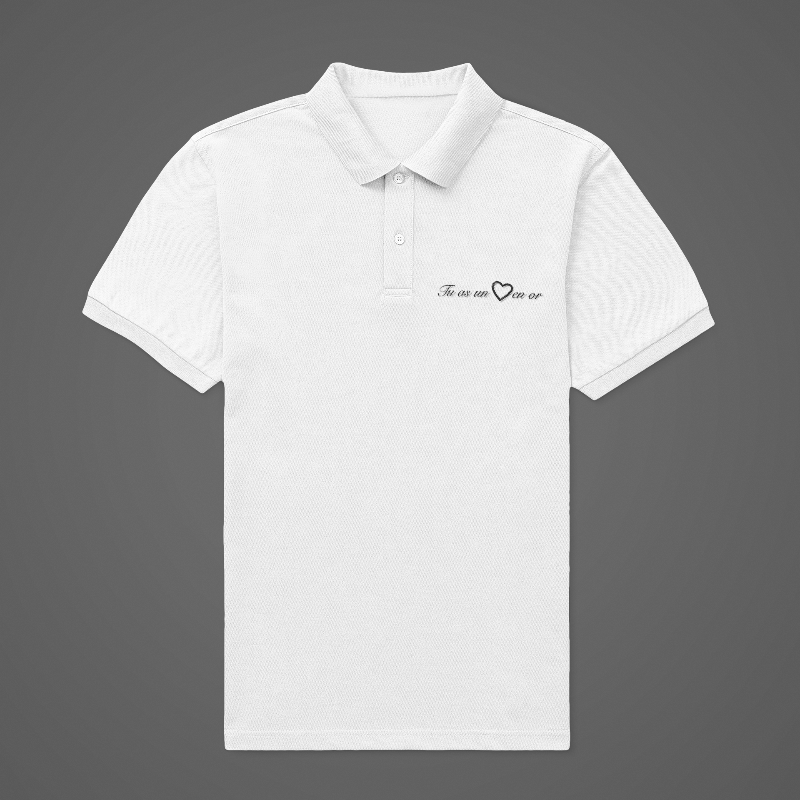 Polo Shirt White Tu as Un Coeur en Or