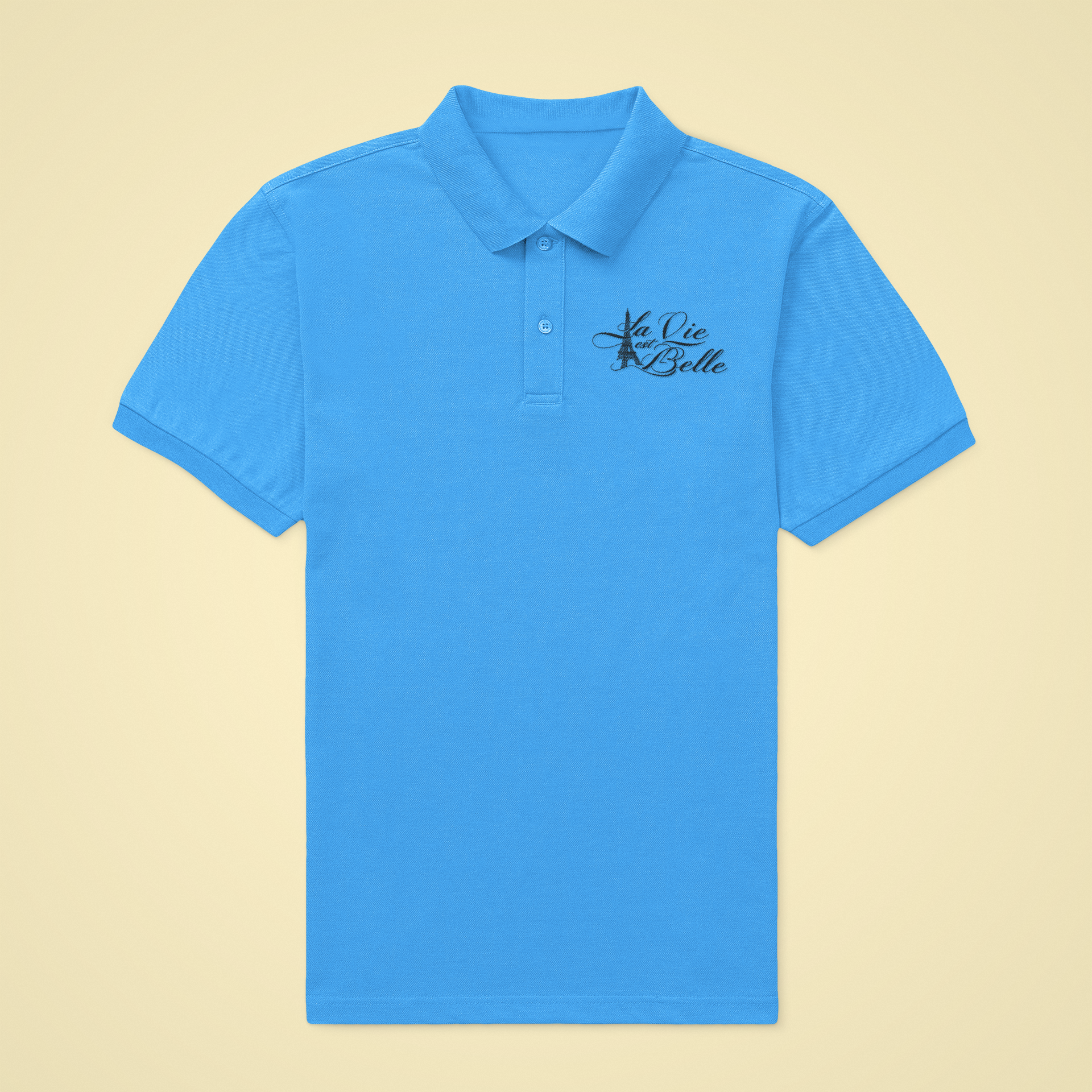 Polo Shirt La Vie Est Belle Customizable blue