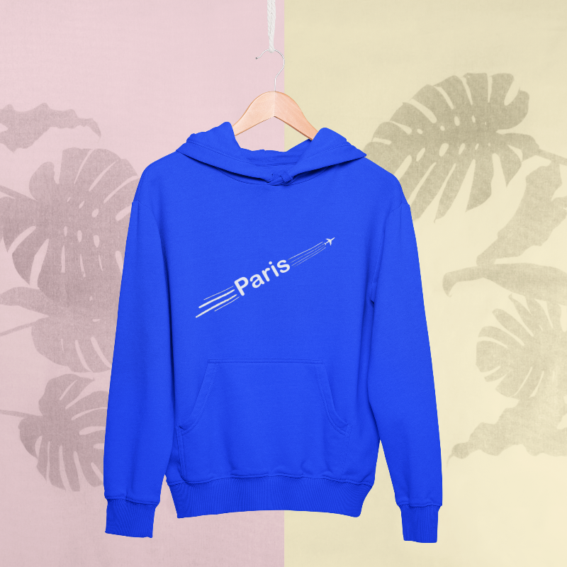 Hoodie Navy Airplane Paris