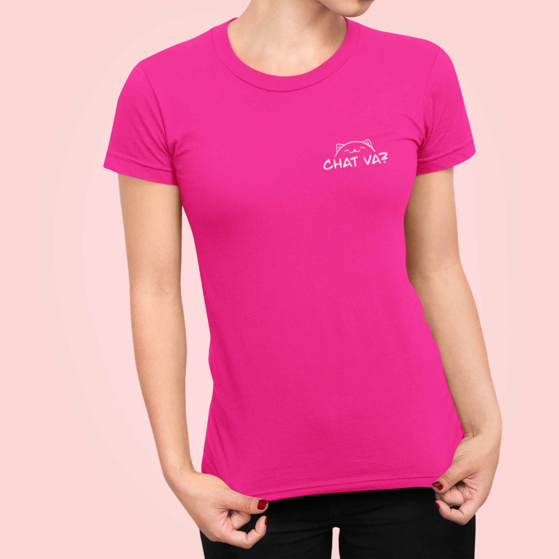 Tee Shirt Pink Chat Va