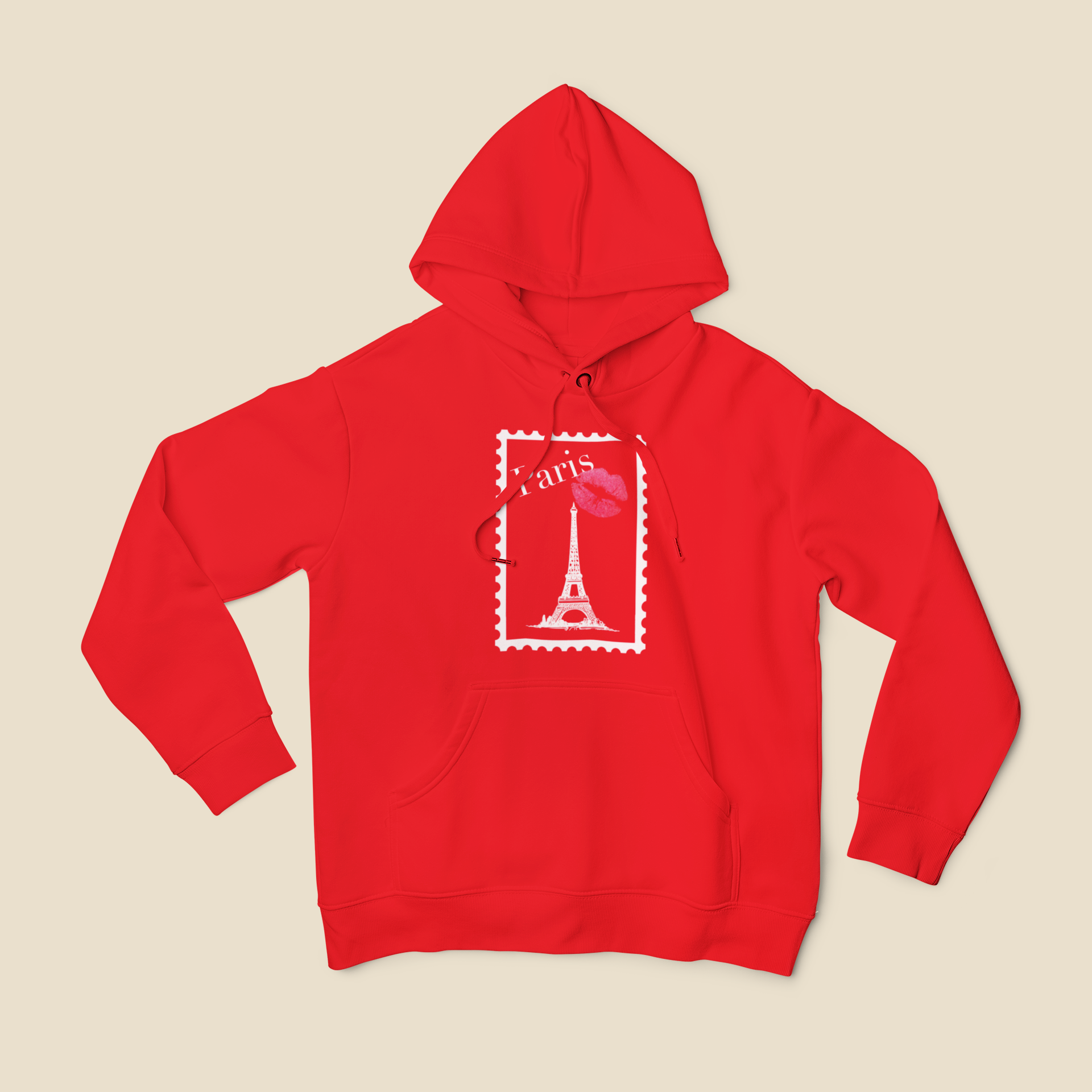 Hoodie Red Stamp Paris