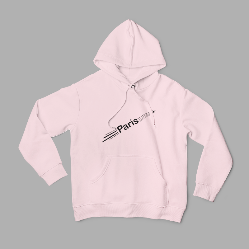 Hoodie Pink Airplane Paris