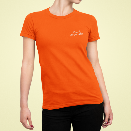 Tee Shirt Orange Chat Va